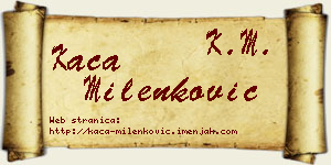 Kaća Milenković vizit kartica